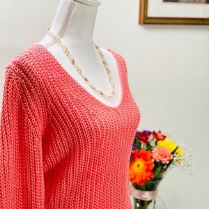 Banana Republic 100% Italian Linen Pullover, Coral